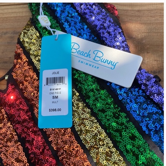 Beach Bunny Rainbow Sequin Jolie One Piece NWOT medium $400 - Picture 7 of 7